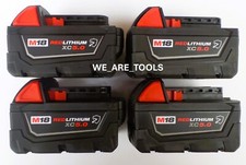  4 New Milwaukee RESISTANT Battery GENUINE 48-11-1850R 5.0 AH XC M18 18V RED