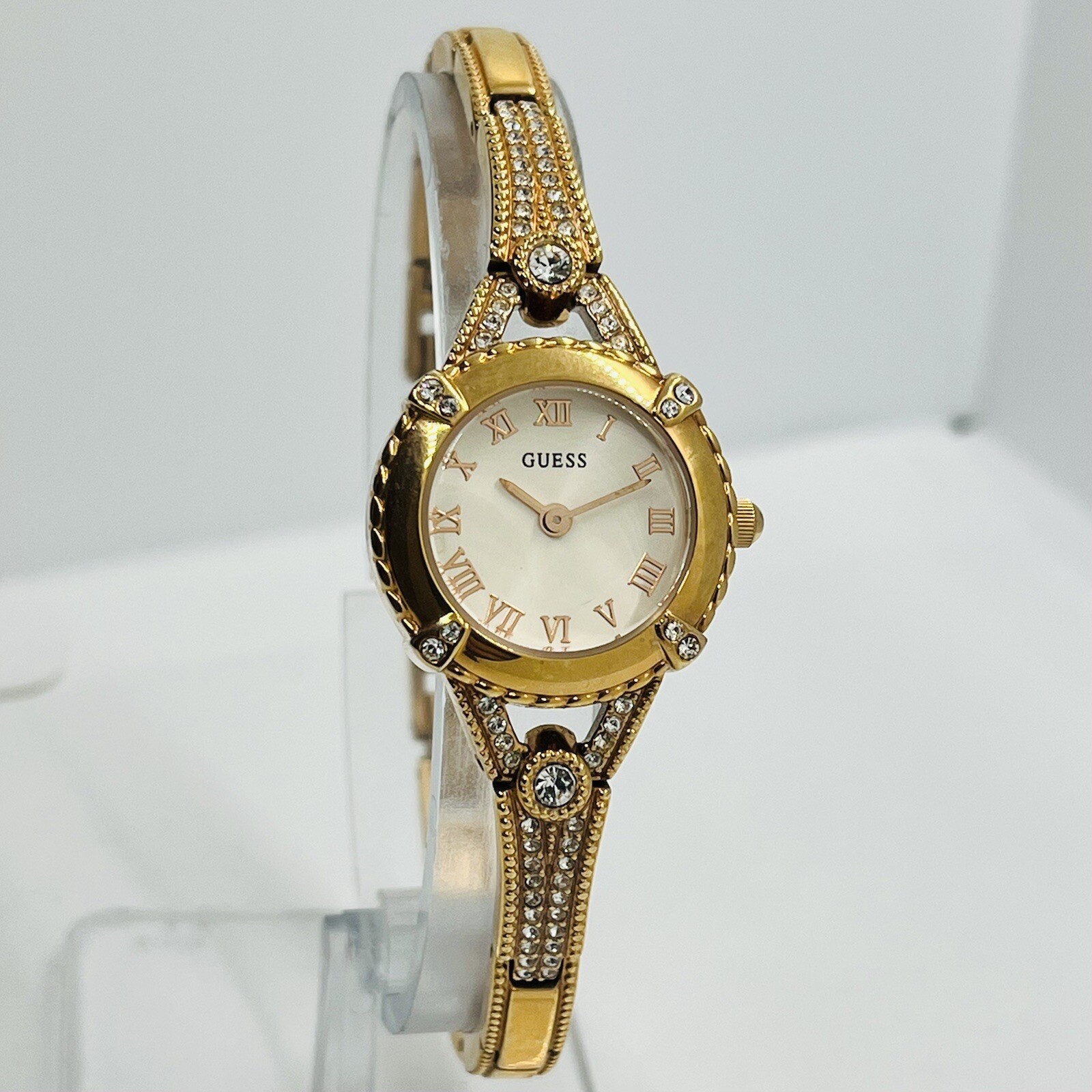 GUESS Petite Women's Rose Gold Crystal Stainless Steel 22mm Watch