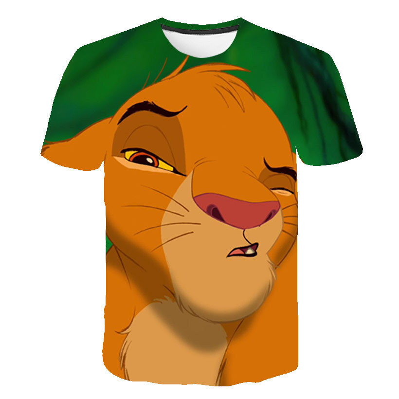 Kids the Lion King Short Sleeve Casual 3D Print Boys Girls Tshirt Xmas
