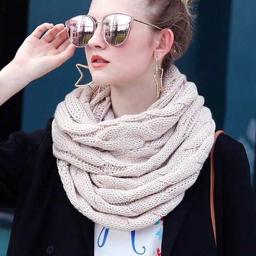 Knitted Snood Scarf Winter Women 