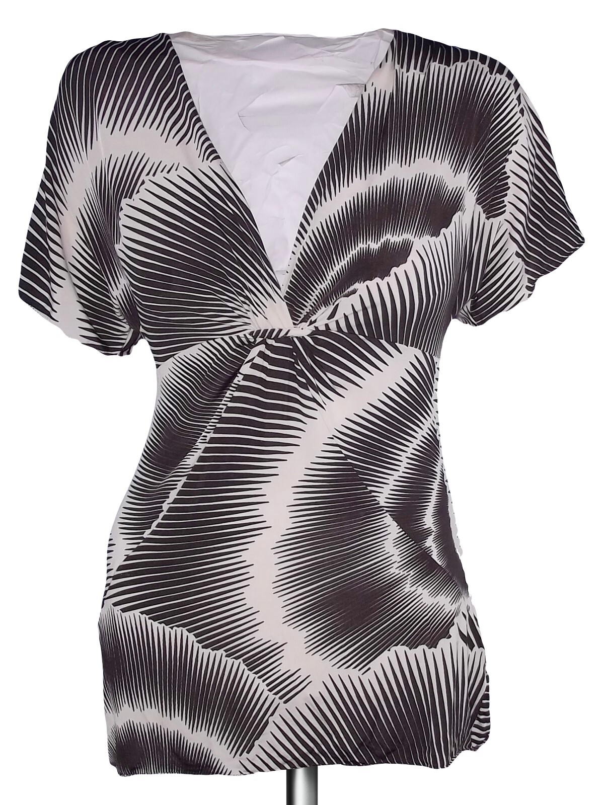 Aniye By Blusa Da Donna Bianco Nero Taglia S Stretch Manica Corta Profondo Moda