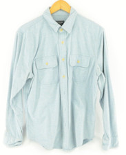 Abercrombie  Fitch Men's Large Light Blue Button Up Collared Shirt - Soft Cloth