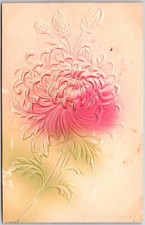 1907 Embossed Flower Aster Large Print Greetings Wishes Card Posted Postcard
