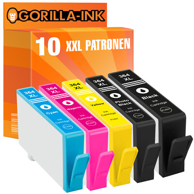 10 Patronen für HP 364 XL Photosmart DeskJet 3070A 3520 3521 3524 D5445 D5460