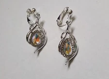 Beautiful Crystal Rhinestone Clip On Earrings 