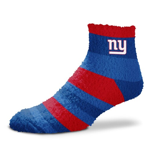 New York Giants Football Red & Blue RMC Pro Stripe Soft Fuzzy Socks