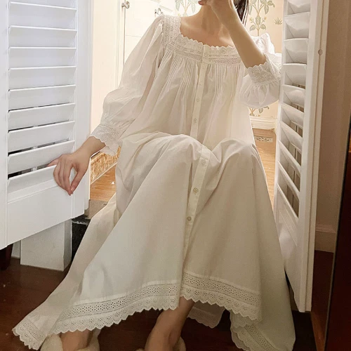 chinese dress ladies Mia Belle Girls Long Sleeve White Nightgown