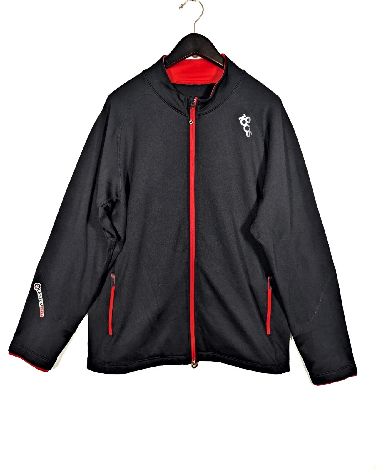 180S Quantum Heat Insulated Full Zip Running & Cycling Jacket Men's L Black Red