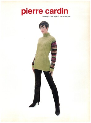 1997 PRINT AD, Pierre Cardin Sexy 90's Female Model Heels Sweater You Find Style