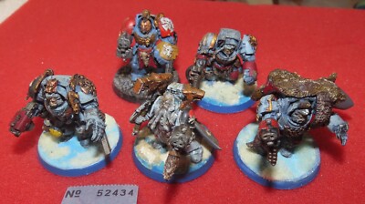 Games Workshop Warhammer 40k Space Wolves Wolf Guard Terminators Squad bemalt