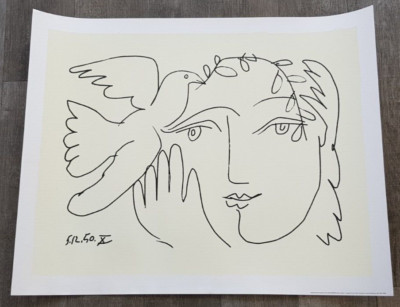 Pablo Picasso ''Le Visage de la Paix'' Siebdruck Großformat 80 x 100 cm
