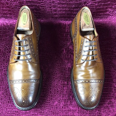 $880 Mens Brown Leather Cap Toe Gucci Oxfords Sz 8.5 US / 41  display picture 1