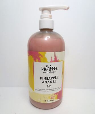 WHIM BY ULTA BEAUTY PINEAPPLE ANANAS 3-IN-1 BODY WASH BUBBLE BATH & SHAMPOO 24OZ