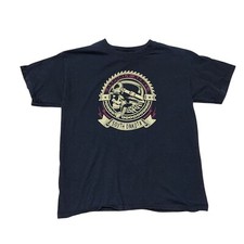 Gildan Heavy Cotton Asphalt Rebel South Dakota Graphic Tee Youth M Black