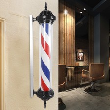 40" Outdoor Barber Shop Pole Rotating Light Hair Salon Sign Illuminated Light