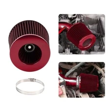3" 76mm High Flow Inlet Cold Air Intake Cone Replacement Dry Air Filter Red