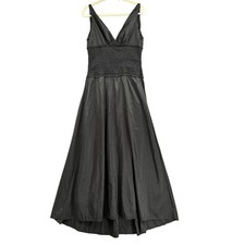 Jim Hjelm Black Maxi Formal Dres Women 12 Black Sleeveless Smocked Prom Goth New
