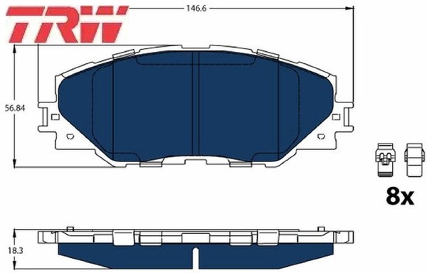 TRW GDB3424BTE Bremsbelagsatz FüR Scheibenbremse Bremsbelagsatz FüR Toyota-image