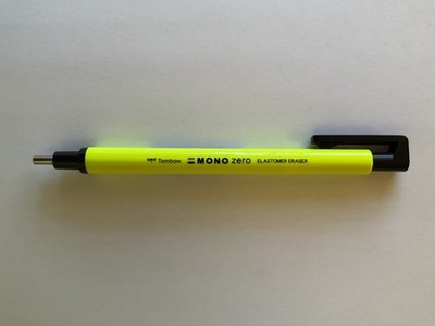 Tombow Mono Zero Elastomer Radiergummi Stift ultrafein 2,3 mm neongelb EH-KUR53