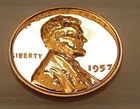 1957 Choice Proof  Lincoln Wheat Cent EYE CANDY Blazing Red Beauty #611 ~ 18