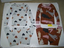 Carter's Girls Pajamas Size 5T/5A Long Sleeve/Pants 4 Pc Hearts/Animal Nwt