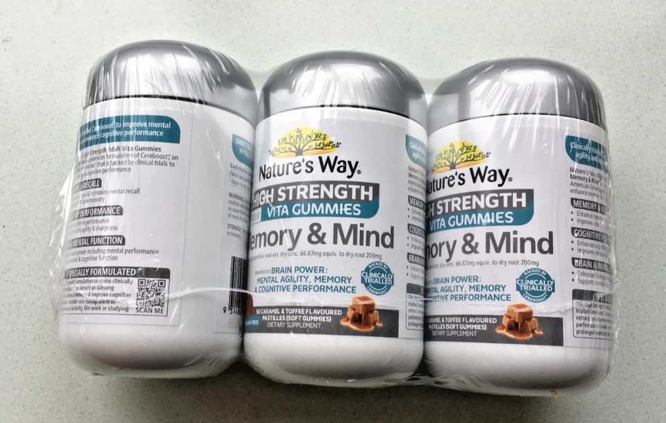 Nature's Way : Memory & Mind 50 High Strength - Adult Vita Gummies x 3 Packs NEW - image 3 of 3