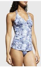 Tommy Bahama Sanibelle Blues Tankini Top  Bottom Swim Bathing Suit Size Xs New 