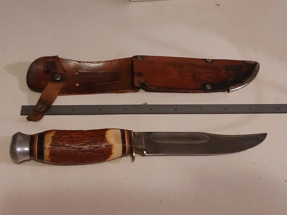 Cuchillo Bowie Original Vintage Edge Marca Solingen Alemania 457 Mango Ciervo Foto 3 de 4