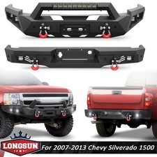 Off-road Steel Front Rear Bumper Wled Lights For Chevy Silverado 1500 2007-2013