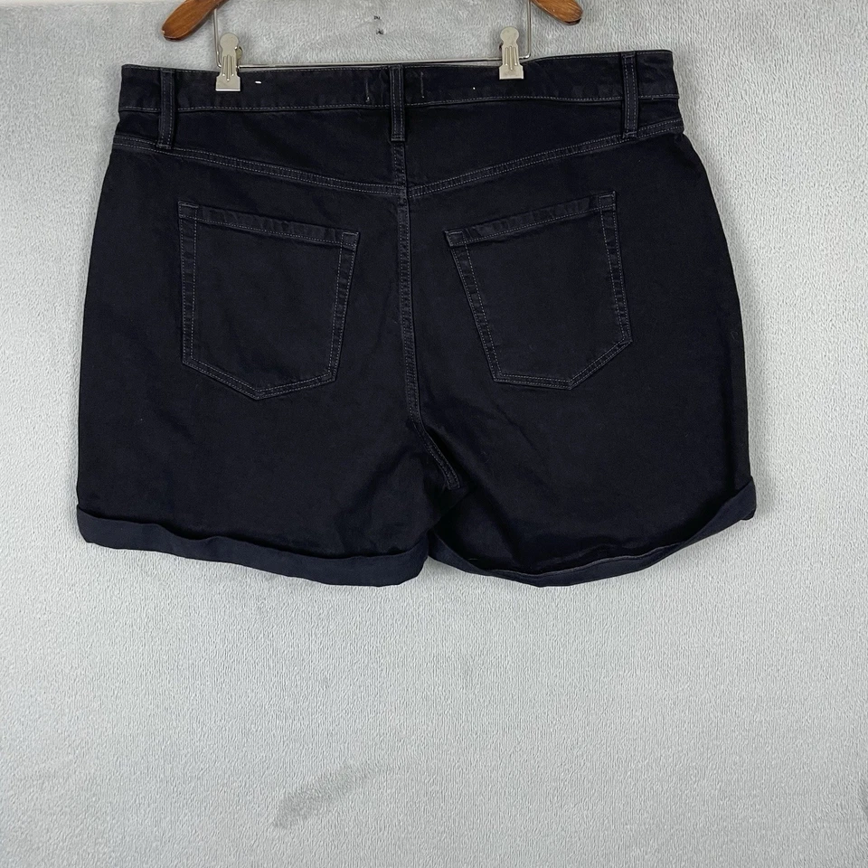 Шорты женские Lane Bryant размер 18 черные джинсовые со средней посадкой эластичные с манжетами для бойфренда - Изображение 4 из 4