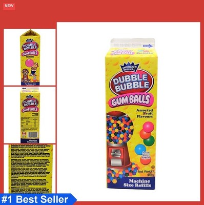 Gumballs 20oz Carton Mixed-Fruit Flavor Gluten Free Bulk Candy Chewing Gum