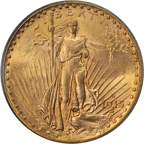 1915-S Saint-Gaudens Gold $20 OGH PCGS MS62 Great Eye Appeal Nice Strike