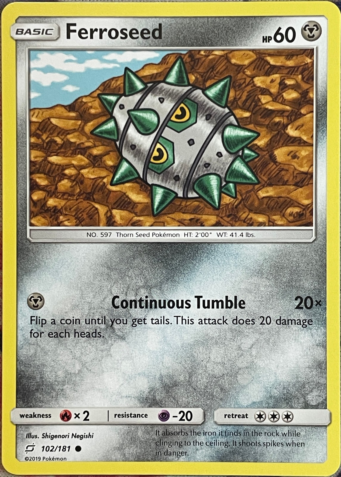 Ferroseed - 102/181 - Team Up Pokemon 2019