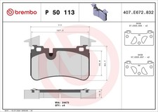 Bremsbelagsatz Scheibenbremse PRIME BREMBO P 50 113 f&uuml;r MERCEDES S211 R230 R171