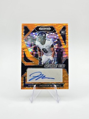 Jackson Mitchell 2024 Panini Prizm Saturday Star Auto Orange Pulsar SP #/49