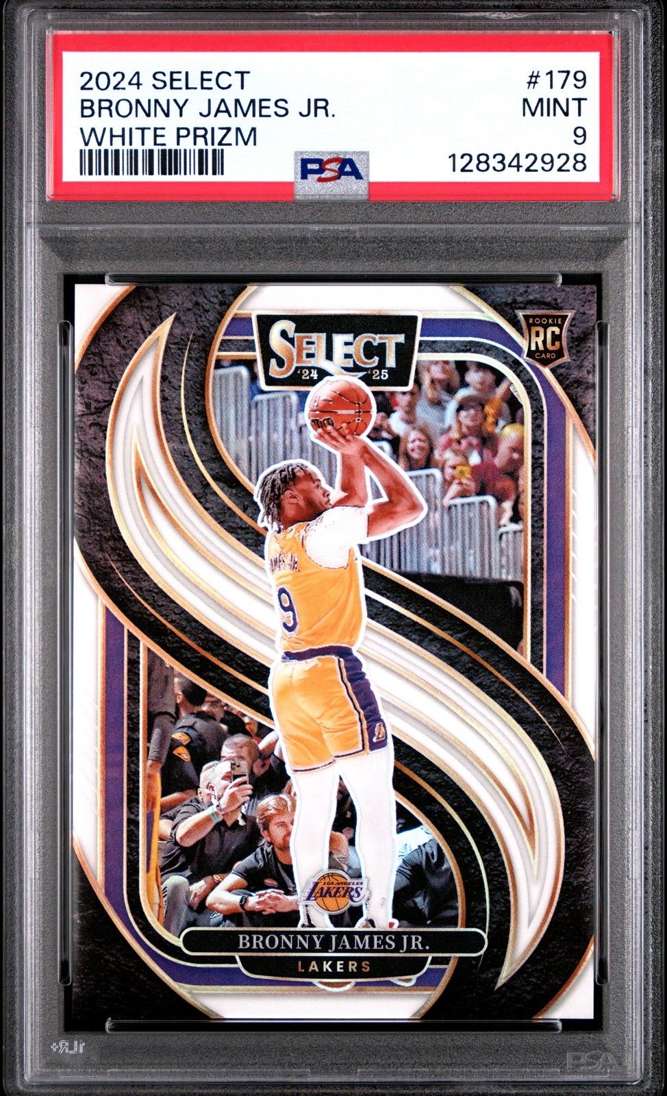 2024 PANINI SELECT WHITE PRIZM #179 BRONNY JAMES JR. ROOKIE RC 143/149 PSA 9