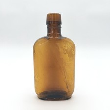 Antique Amber Glass Apothecary Bottle Rustic Brown Pharmacy Jar