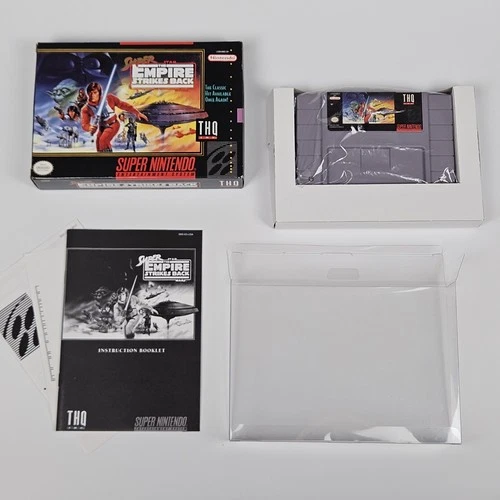 Super Star Wars Empire Strikes Back SNES Super Nintendo CIB THQ Cleaned & Tested