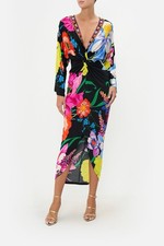 Camilla Away With The Fairies Long Split Twist Front Maxi Dress Sz L BNWT
