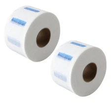 2 Rolls White Disposable Barber Paper Neck Strips Stretchy Band... 