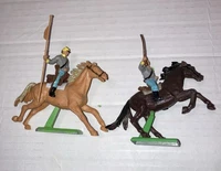 1971 Britains Deetail American Civil War Confederate Cavalry 2 Horses & Figures