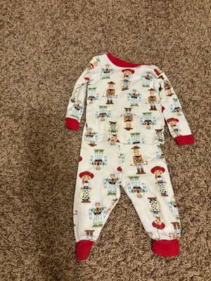 Disney Pixar Toy Story Christmas Pajama Set 12 Months Nutcrackers White Cotton