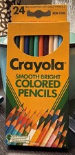 Vintage Crayola Smooth Bright Colored Pencils 1990 Count of 24 Binney Smith 4024