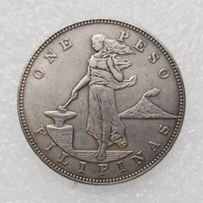 1905-S Philippines Peso 1P Coin  - Rare Key Date! As shown in the figure