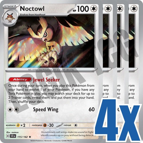 4x Noctowl 115/142 x4 - Stellar Crown - Pokemon TCG - Playset