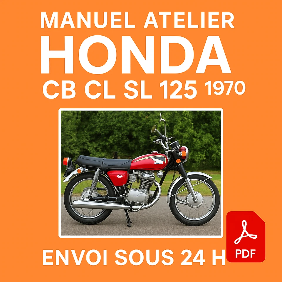 Manuel Atelier Honda CB CL SL 125 1970 Revue Technique Français CD PDF Moto - Photo 1/1