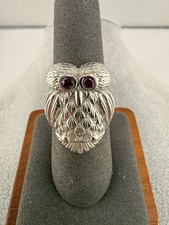 Sterling Silver Owl Ring - Size 7 - 8.8g - K115