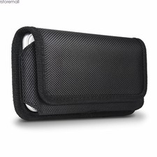 Black Canvas Case Pouch Holster /w Belt Clip/Loop For iPhone Samsung Uiniversal