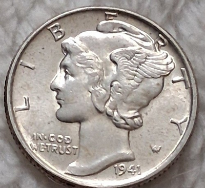 #ad 1941 Mercury Dime. Should Get Full Bands.You Judge It. Nice BU Coin $12.99