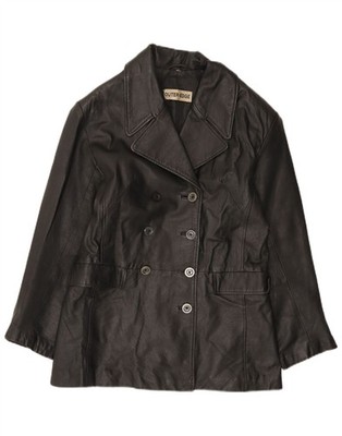 Outer Edge Damen Lederjacke UK 14 Medium schwarz Leder AY13